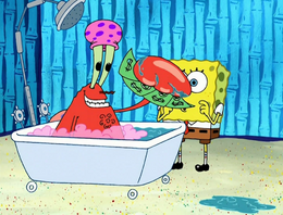 Mr. Krabs' cameo in this episode.