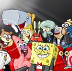 Spongebob-squarepants-cast-selfie-nickelodeon-27th-annual-kids-choice-awards-2014-nick-nicktoons-nicktoon-kca-sbsp