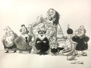 A drawing of the Stars as members of the Addams Family.