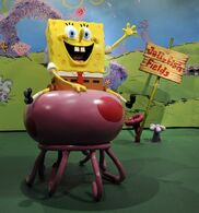 Estatua de cera de Bob Esponja en Madame Tussauds, Nueva York
