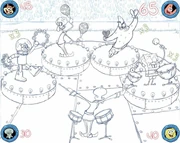 Concept art for the "Beats Me" mini-game.