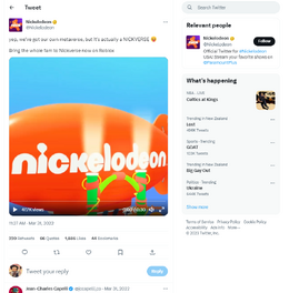 Nickverse Tweet