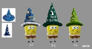 SpongeBob wearing a wizard hat.