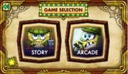 The game selection screen.