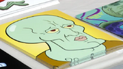 Pictures of Handsome Squidward and "Does this look unsure to you?" when meeting Rodger Bumpass a convention center.