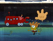 SpongeBob chasing bus art