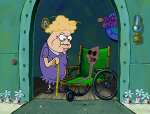 chocolate with nuts spongebob old lady