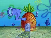 SpongeBob's house is missing one of the windows in "Jellyfishing."