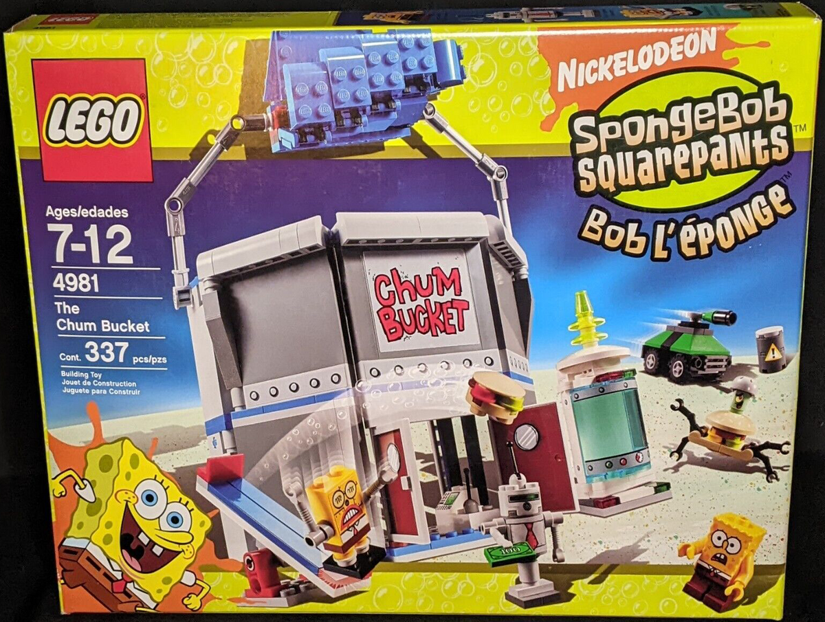 LEGO Spongebob shocked and excited minifigures with jellyfish net