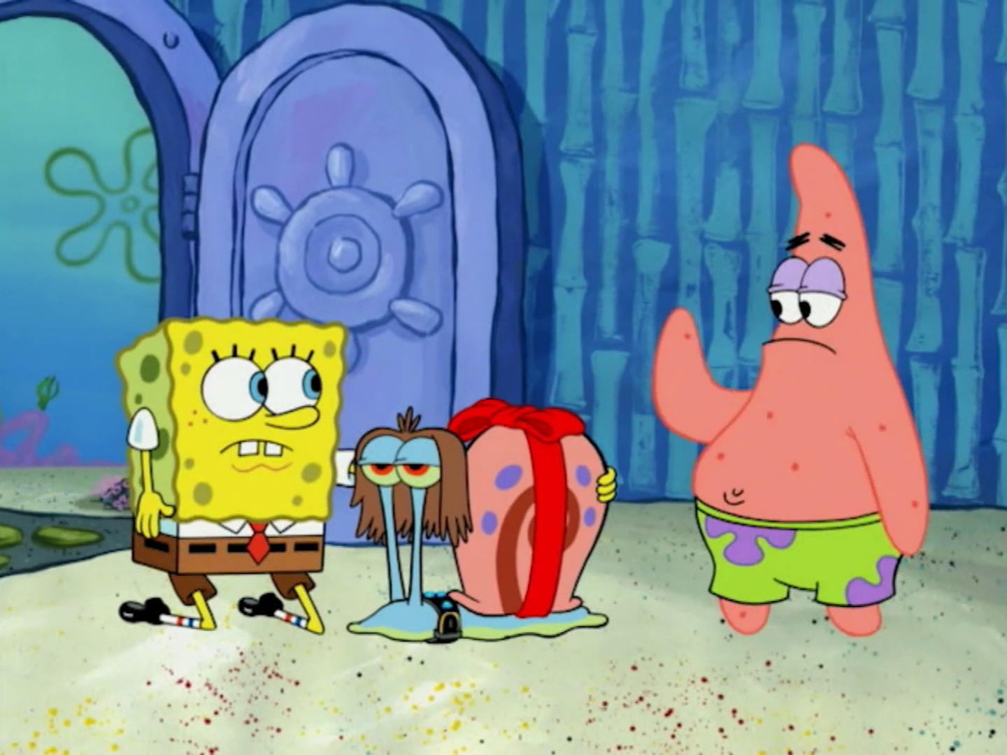 spongebob and patrick and gary