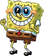 SpongeBob excited oil-painted stock art