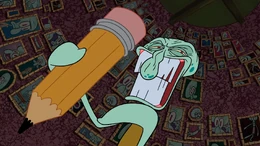 The pencil that Squidward uses