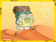 SpongeBob as an Arabian traveler.