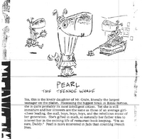 Pearl's bio in the pitch bible.