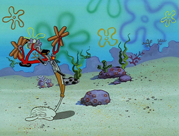 Squidward's eyelids are again miscolored.