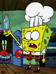 SpongeBob as a chef in Imitation Krabs