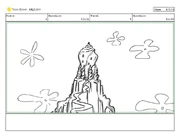 Storyboard panel by Zeus Cervas featuring an earlier version of Poseidon's Palace