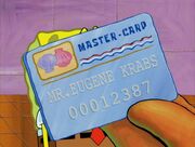 Mr. Krabs' wood balsa card from "Whale of a Birthday