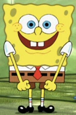 Eyelashless SpongeBob in SpongeBob's Legendary Dance Party