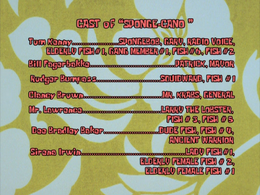 "Sponge-Cano"'"`UNIQ--nowiki-00000107-QINU`"'sic] without an exclamation point and Larry the Lobster is credited.