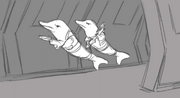 Storyboards with dolphins guards.