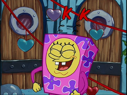 SpongeBob's eyelashes mistake in Bossy Boots