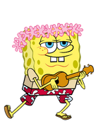 SpongeBob playing guitar stock art