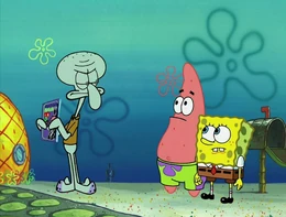 Squidward's incorrectly-colored eyelids