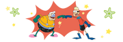 Mermaid Man and Barnacle Boy Unite stock art