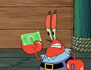 Mr krabs angry at the money