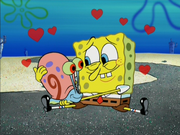 HaveYouSeenThisSnail SpongeBob and Gary Surrounded by Hearts