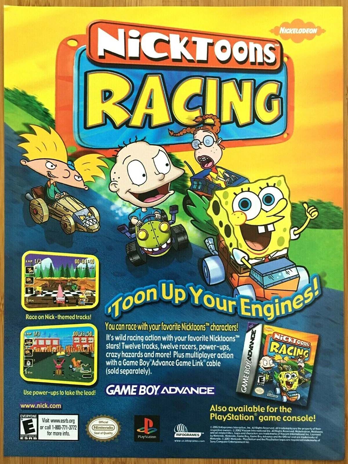 nicktoons racing game boy color