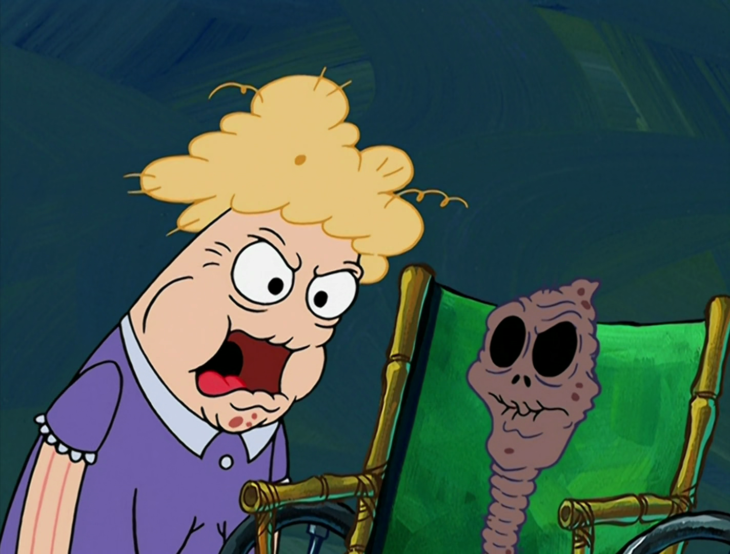 chocolate with nuts spongebob old lady