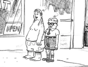 Storyboard with human versions of SpongeBob and Patrick.