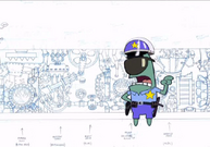 Plankton's original "Officer" costume