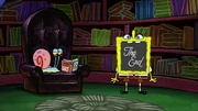 SpongeBob turns to camera with a book with "The End" on its cover, ending the episode.