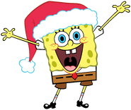 SpongeBob with a santa hat stock art