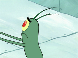 Plankton grabbing a chum stick out of nowhere in Plankton's Regular