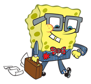 SpongeBob with glasses and bow tie stock art