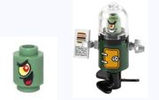 Rather than being a Minifigure, Plankton was represented by a 1x1 cylinder piece in the Lego Spongebob series