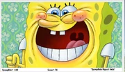 SpongeBob with a large smile.