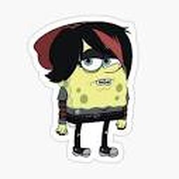 SpongeBob, black, cartoons, emo, goth, punk, sad, spongebob