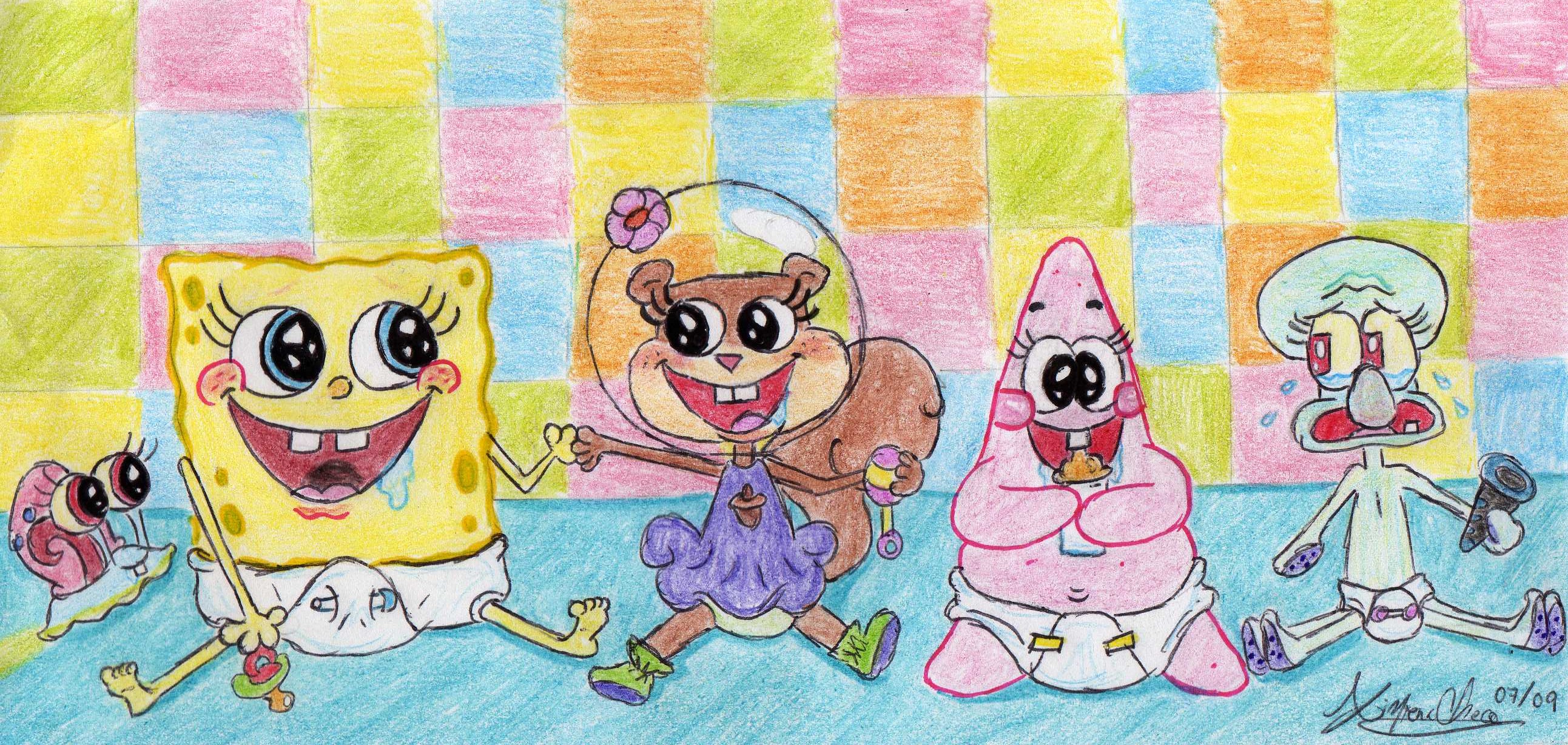 spongebob characters as babies
