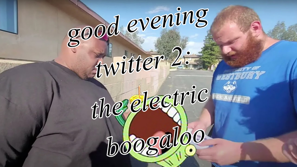 Good evening twitter 2: the electric boogaloo