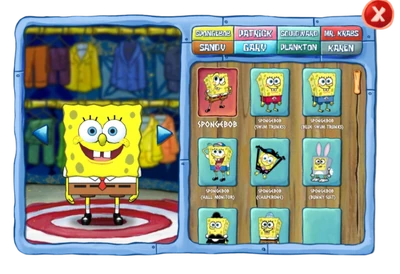Current character select screen