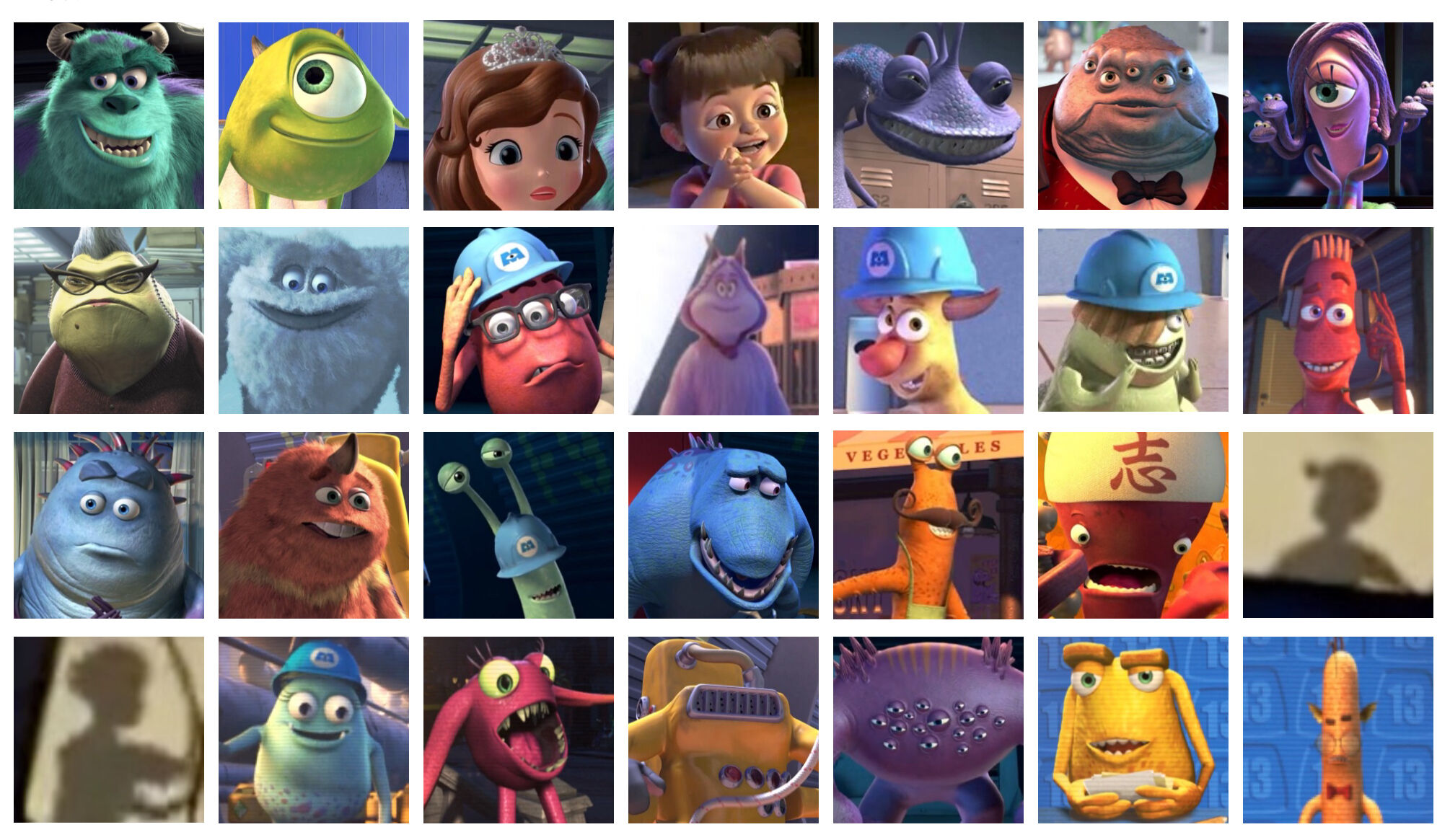 Monsters inc characters names list