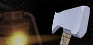 Axe and lantern held in HD Renovation.