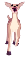A deer attacking.