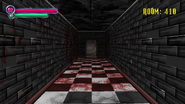 A bloody corridor, before the "Flesh Hallway".