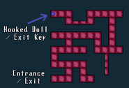 A map for Hooked Doll's starting room in Endless Mode.